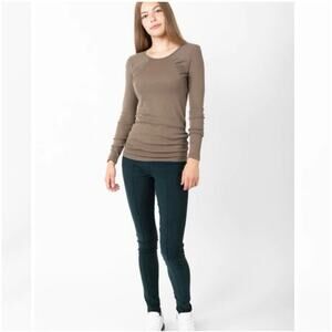 Prairie Underground / Long Cigarette Pants Emerald Green Side Zipper Size S